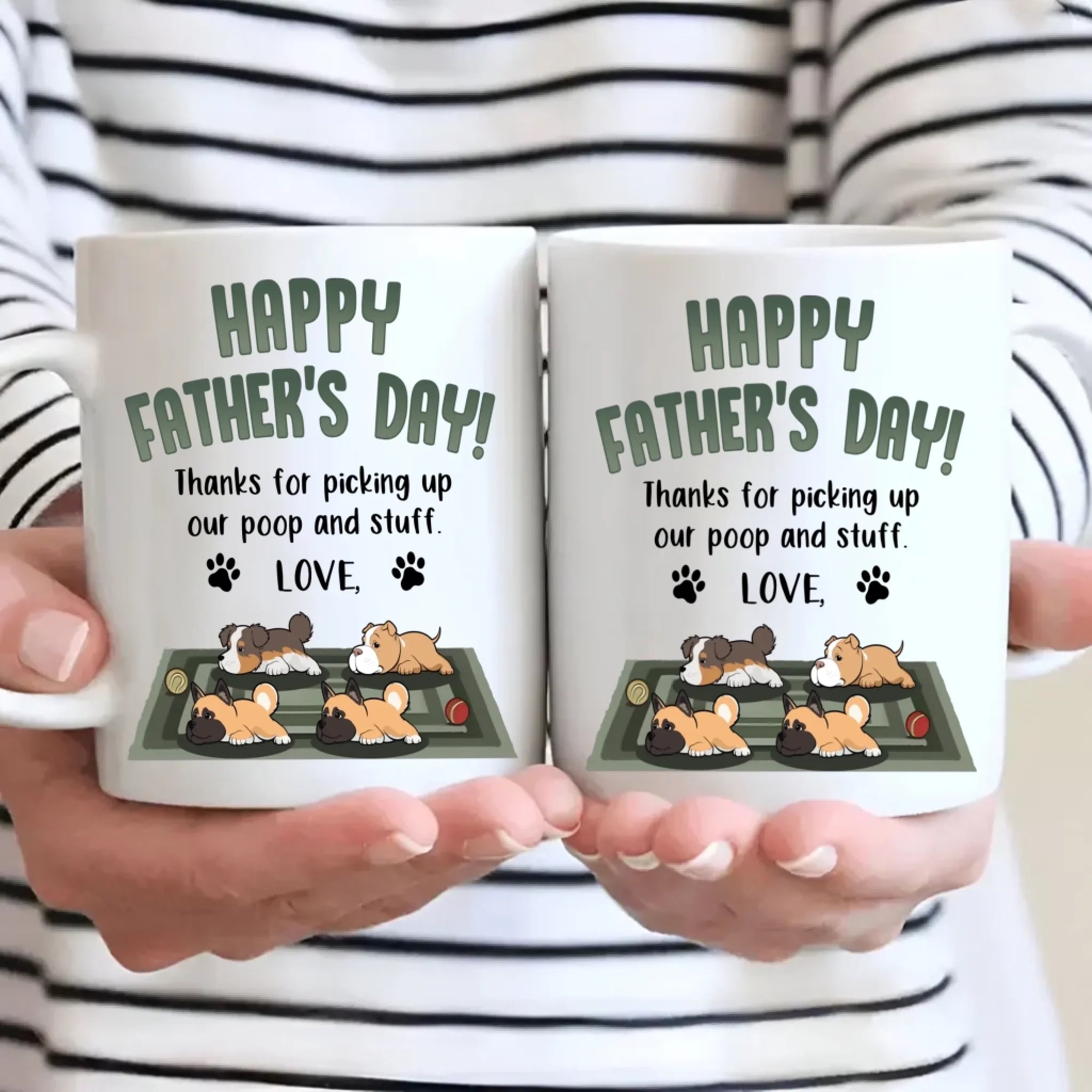Meaningful Father's Day Dog Sitting Mug - Thanks For Picking Up My Poop And Stuff - 89Prints