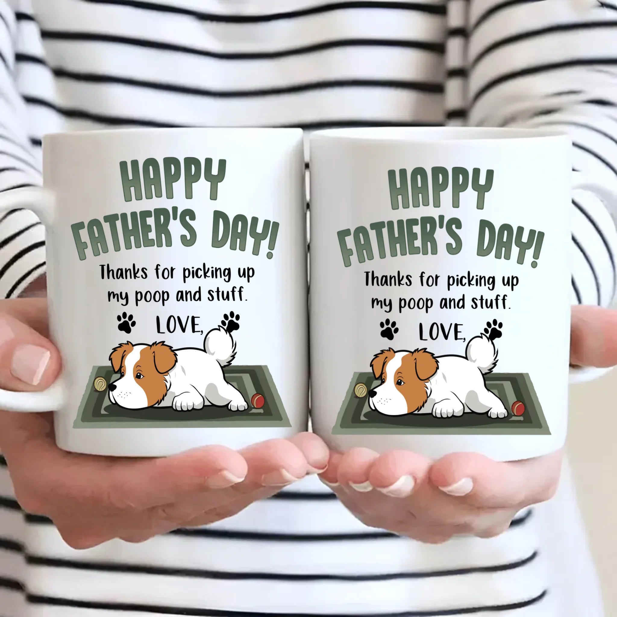 Meaningful Father's Day Dog Sitting Mug - Thanks For Picking Up My Poop And Stuff - 89Prints