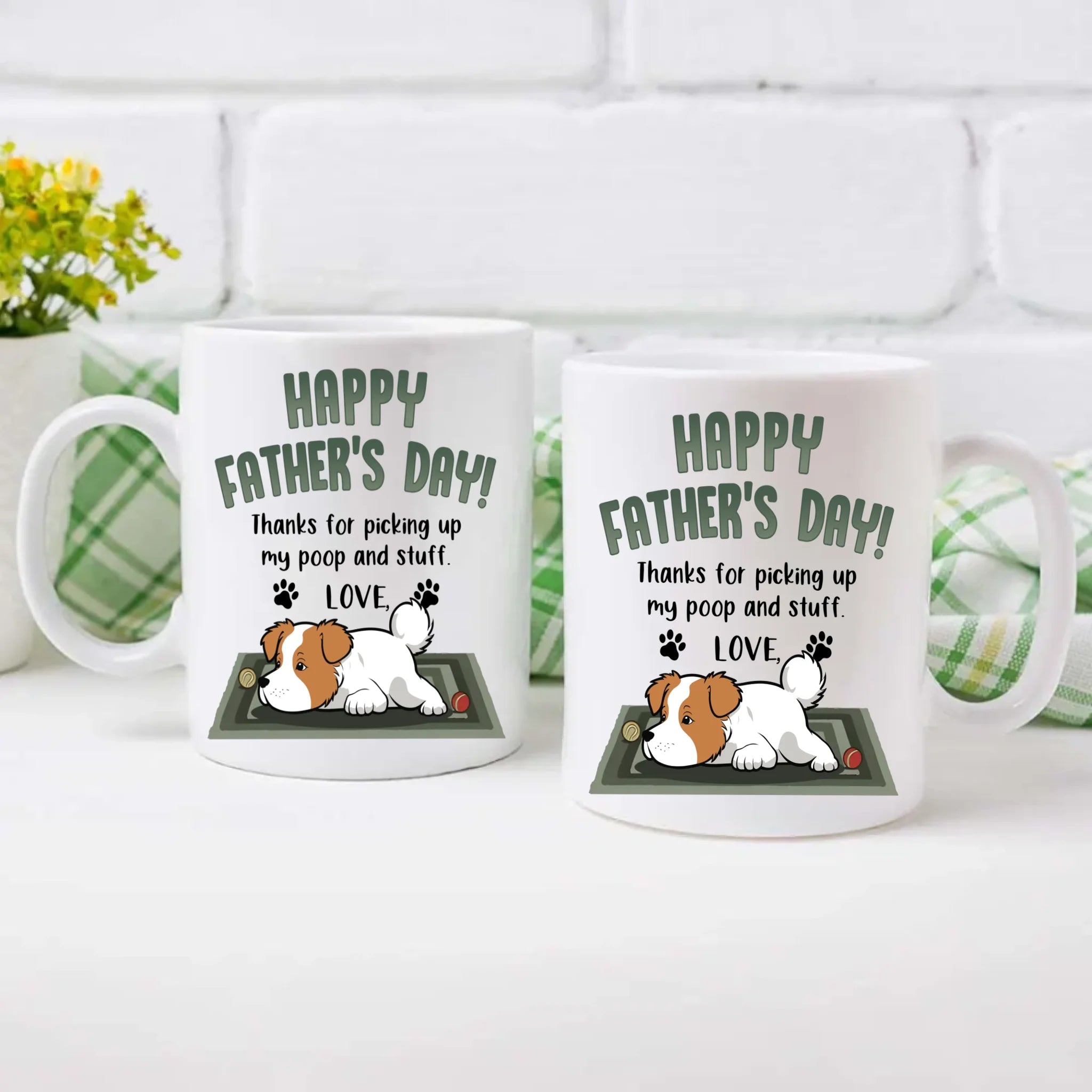 Meaningful Father's Day Dog Sitting Mug - Thanks For Picking Up My Poop And Stuff - 89Prints