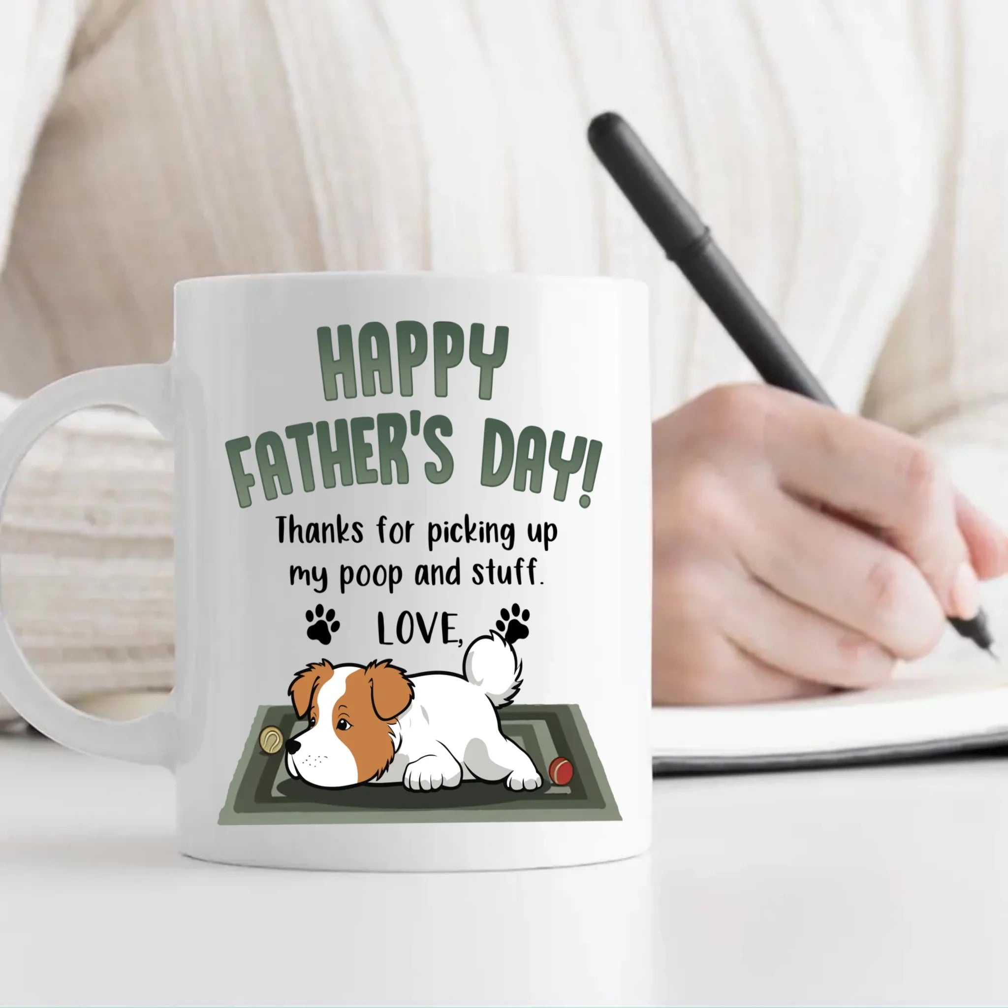 Meaningful Father's Day Dog Sitting Mug - Thanks For Picking Up My Poop And Stuff - 89Prints