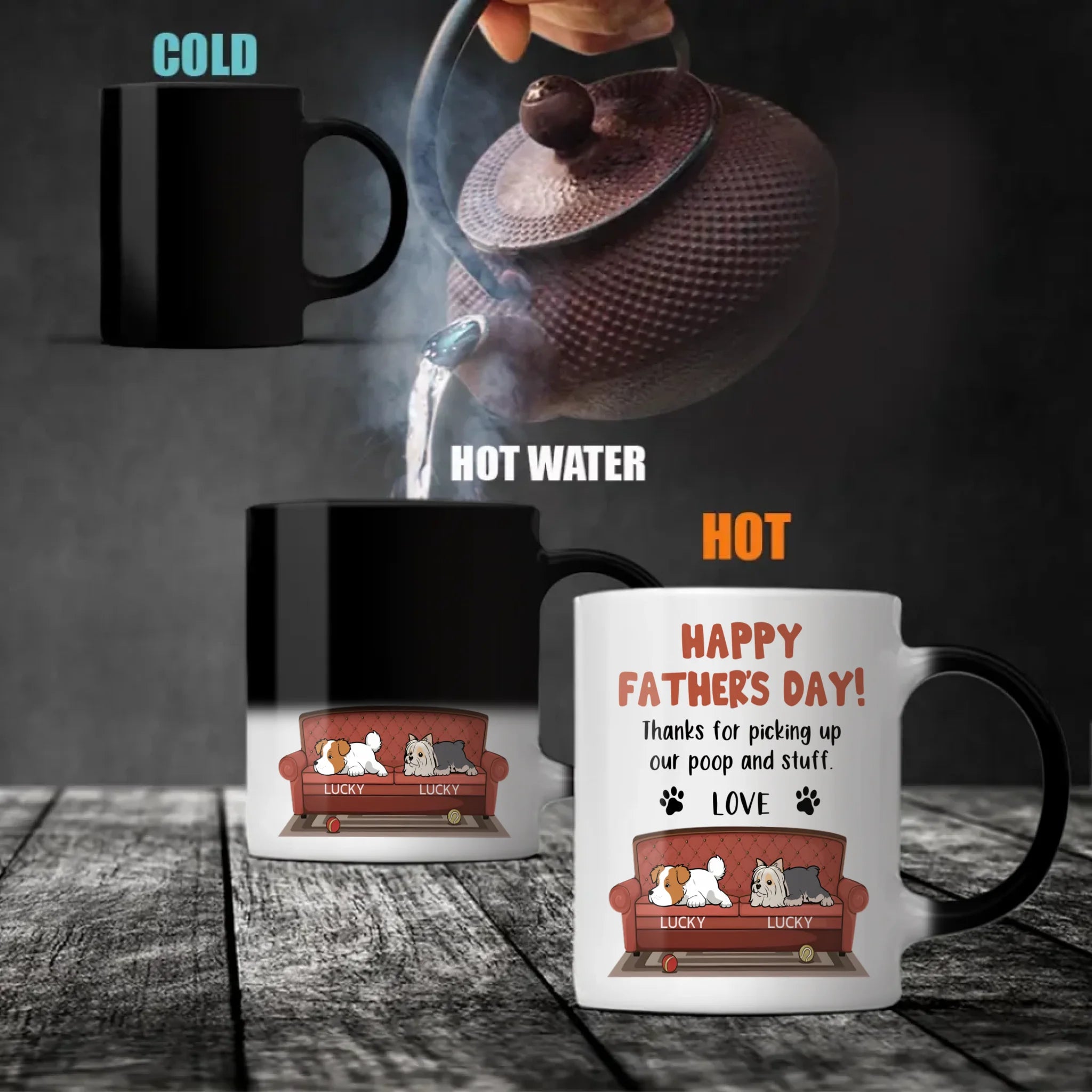 Memorable Father's Day Dog Mug - Thanks For Picking Up Our Poop And Stuff - 89Prints