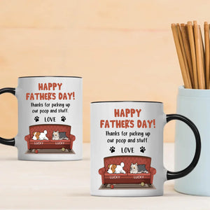 Memorable Father's Day Dog Mug - Thanks For Picking Up Our Poop And Stuff - 89Prints