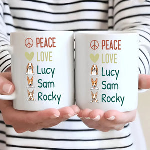 Personalised Peace Love Dog Mug - Thoughtful Gift For Dog Lovers - 89Prints