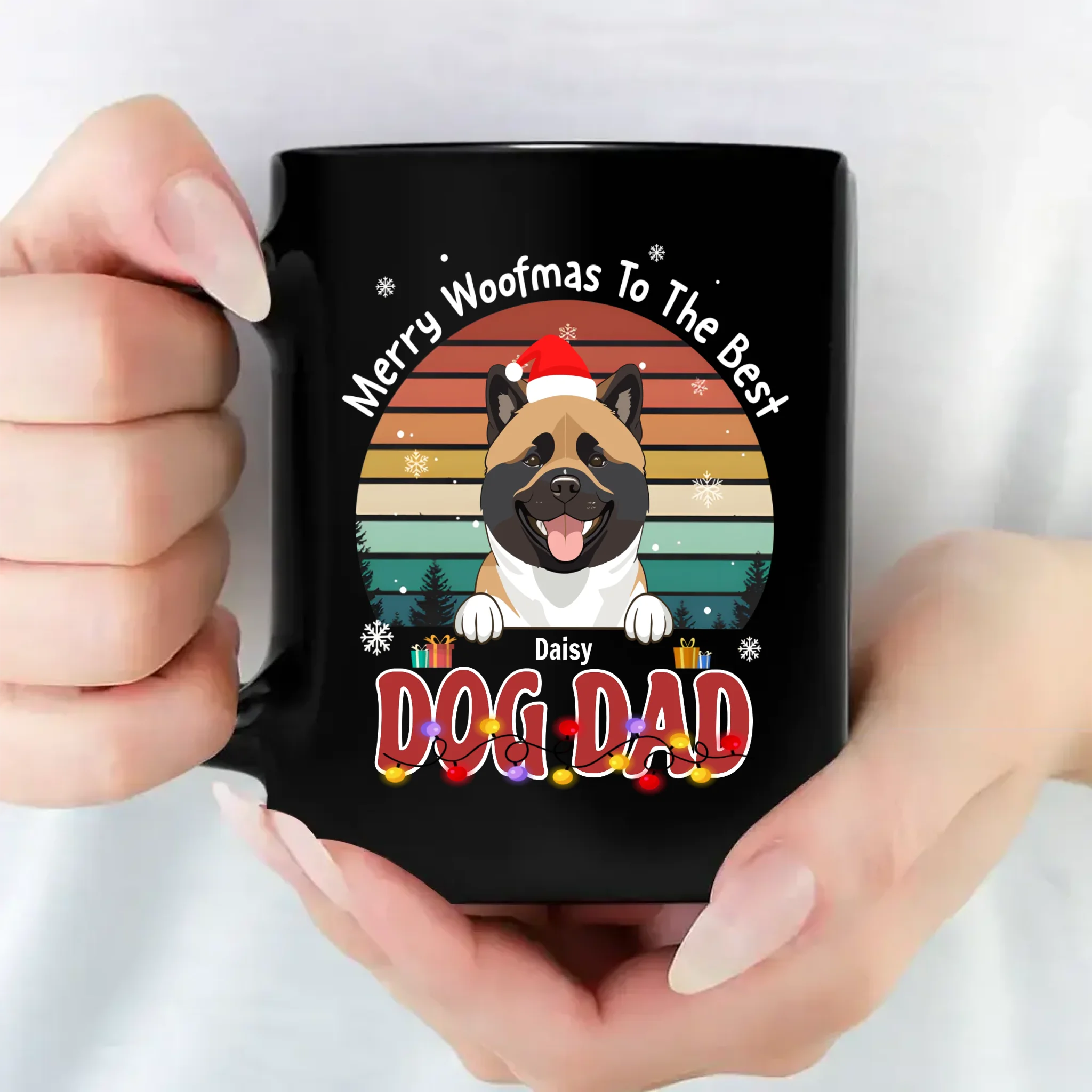 One-of-a-kind Dog Dad Mug - Merry Woofmas To The Best - 89Prints