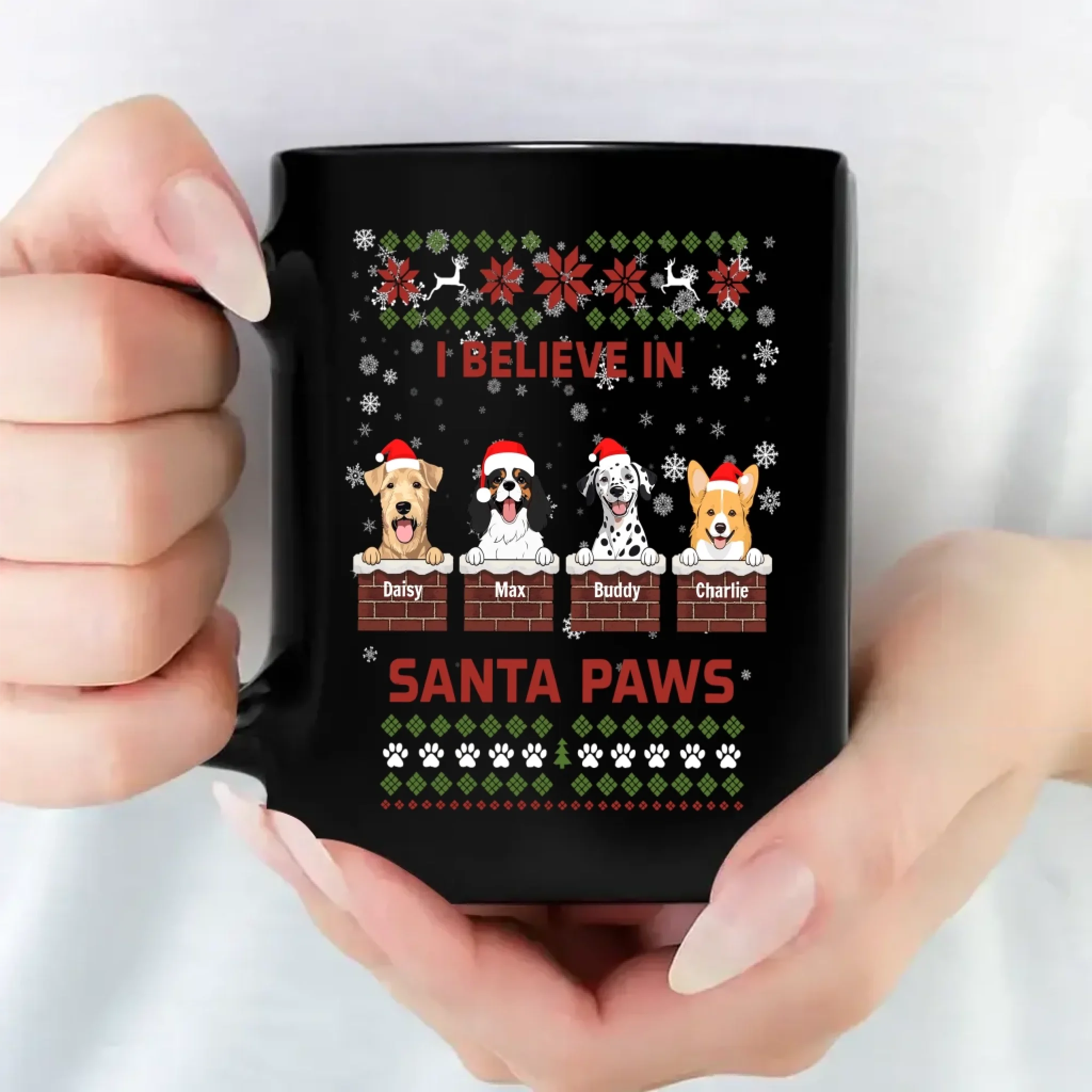 I Believe in Santa Paws Custom Dog Mug – Personalized Christmas Gift - 89Prints