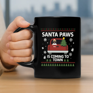 Santa Paws Is Coming To Town Dog Mug - Sentimental Christmas Personalised Gift - 89Prints