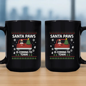 Santa Paws Is Coming To Town Dog Mug - Sentimental Christmas Personalised Gift - 89Prints