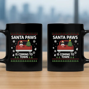 Santa Paws Is Coming To Town Dog Mug - Sentimental Christmas Personalised Gift - 89Prints