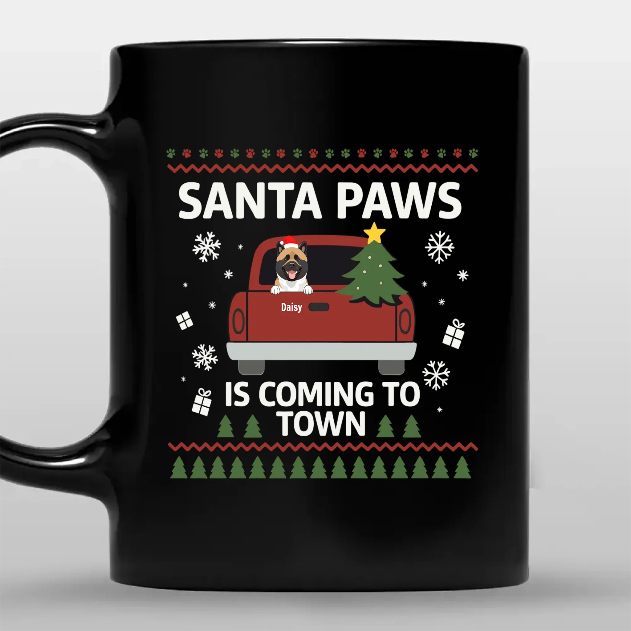 Santa Paws Is Coming To Town Dog Mug - Sentimental Christmas Personalised Gift - 89Prints