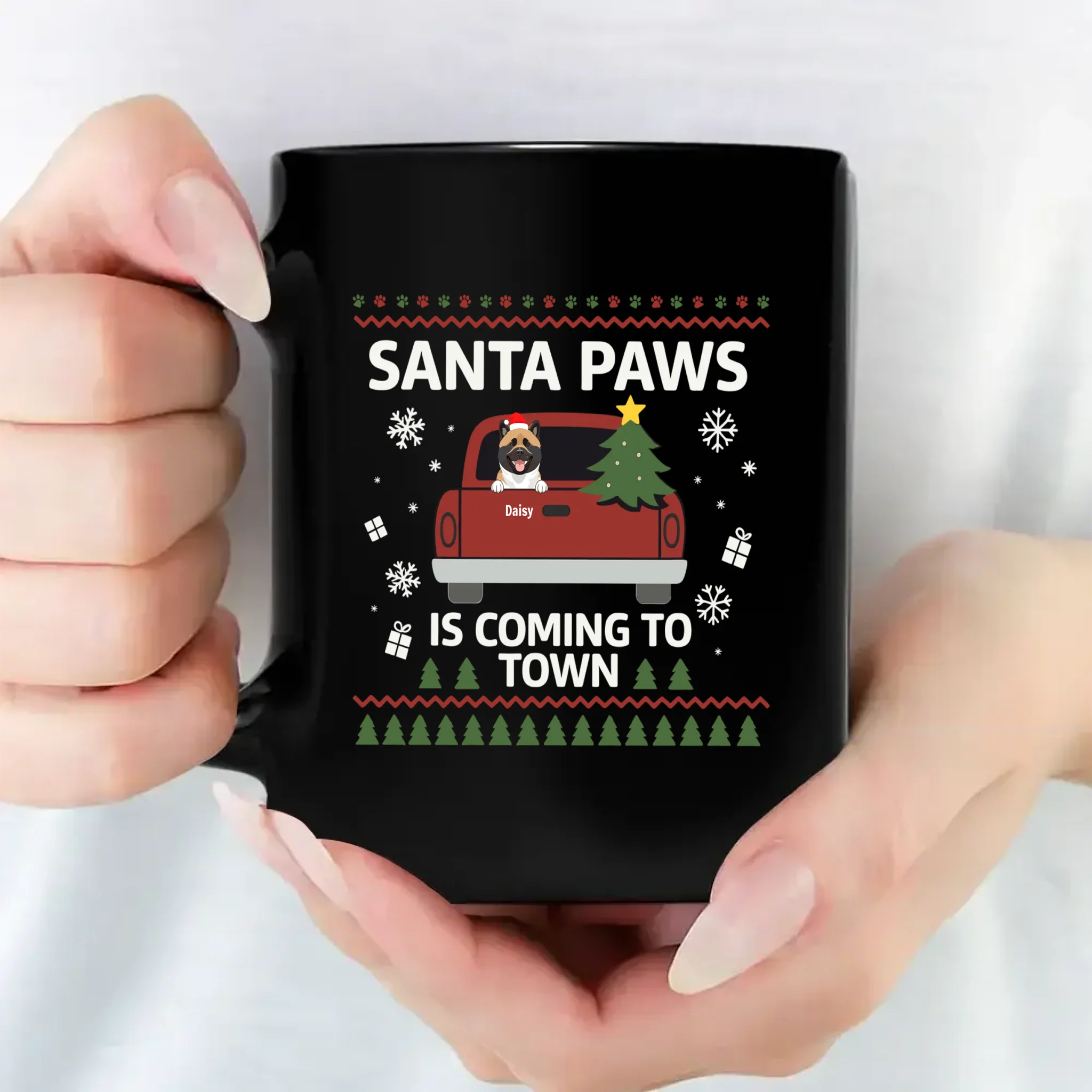 Santa Paws Is Coming To Town Dog Mug - Sentimental Christmas Personalised Gift - 89Prints