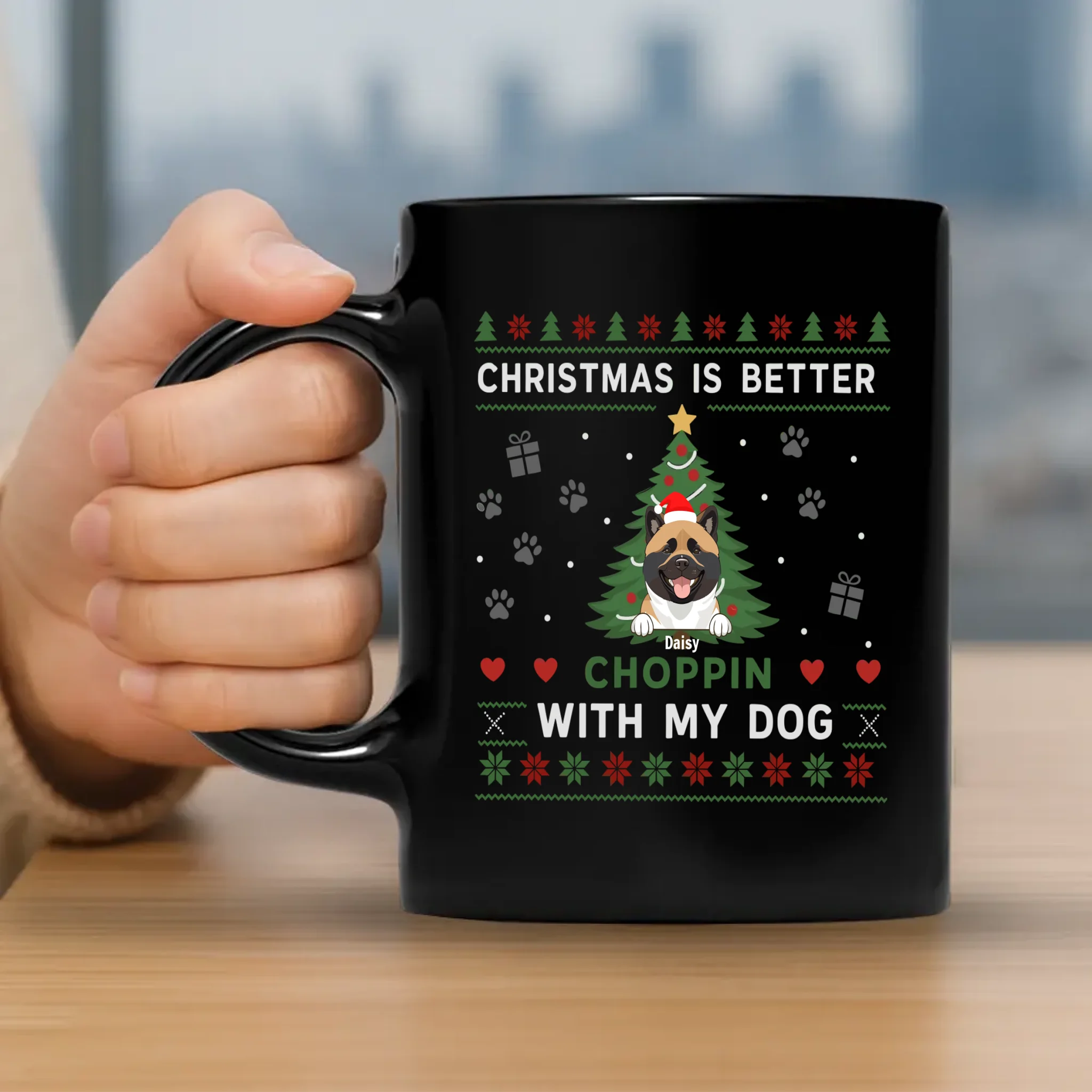 Touching Personalized Mug With Dog - Christmas Is Better With My Dog - 89Prints