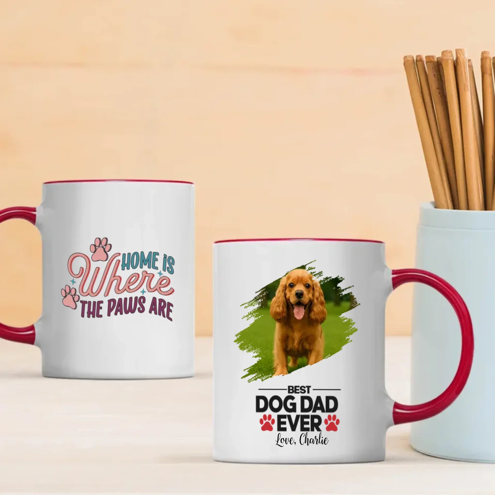 Custom American Cocker Spaniel Mug - Photo & Name Dog Dad Gift - 89Prints