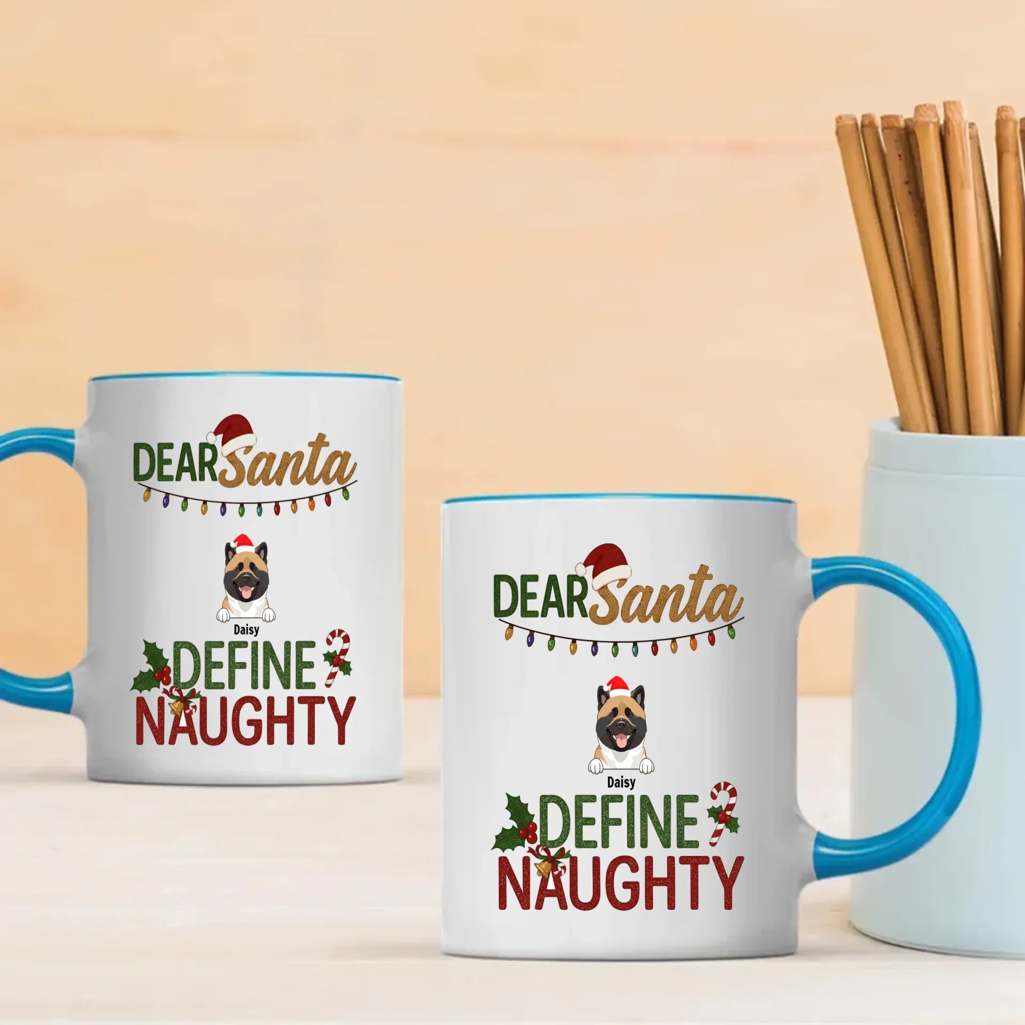 Special Mug With Dog Clipart – Dear Santa Define Naughty – 89Prints