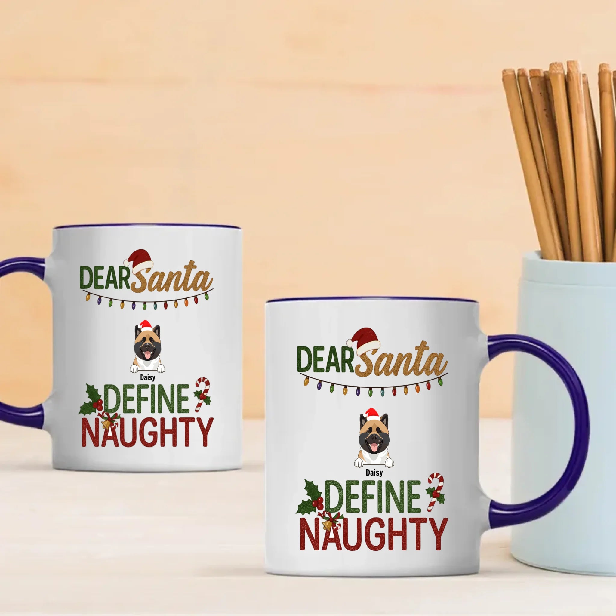 Special Mug With Dog Clipart – Dear Santa Define Naughty – 89Prints