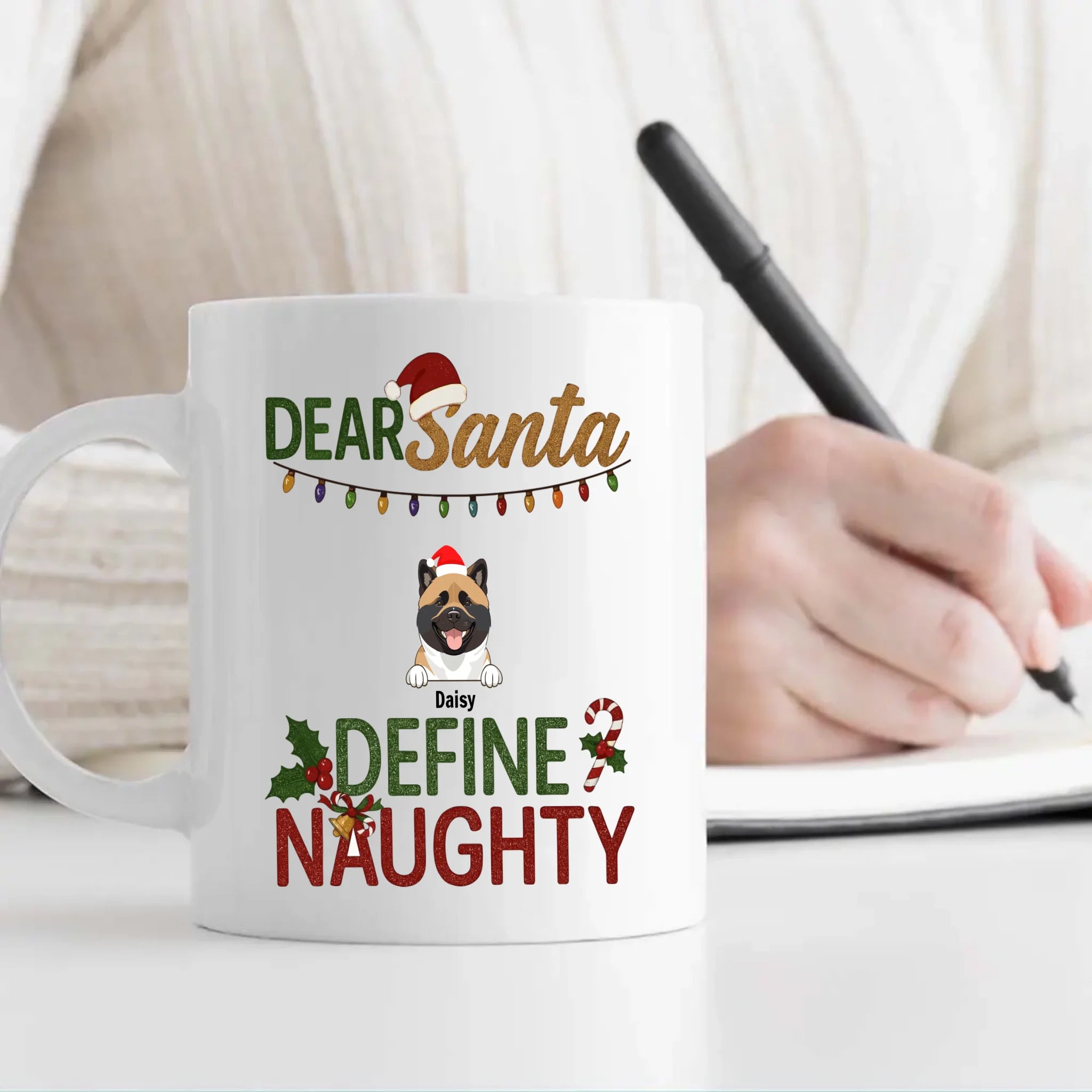 Special Mug With Dog Clipart – Dear Santa Define Naughty – 89Prints