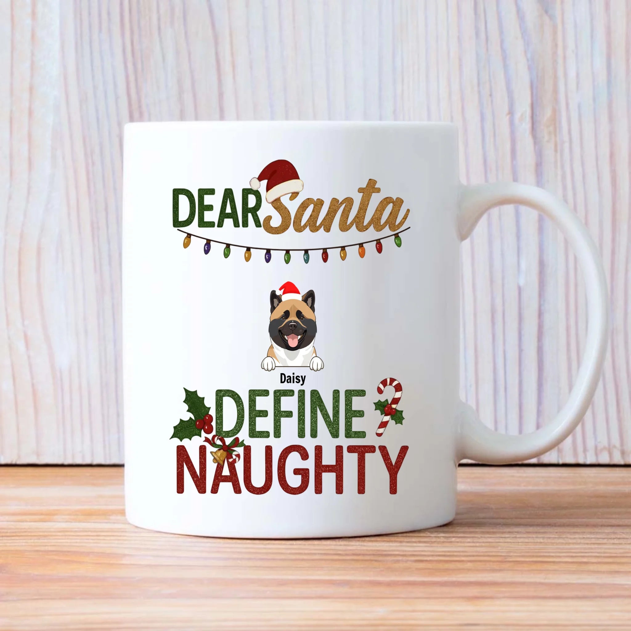 Special Mug With Dog Clipart – Dear Santa Define Naughty – 89Prints