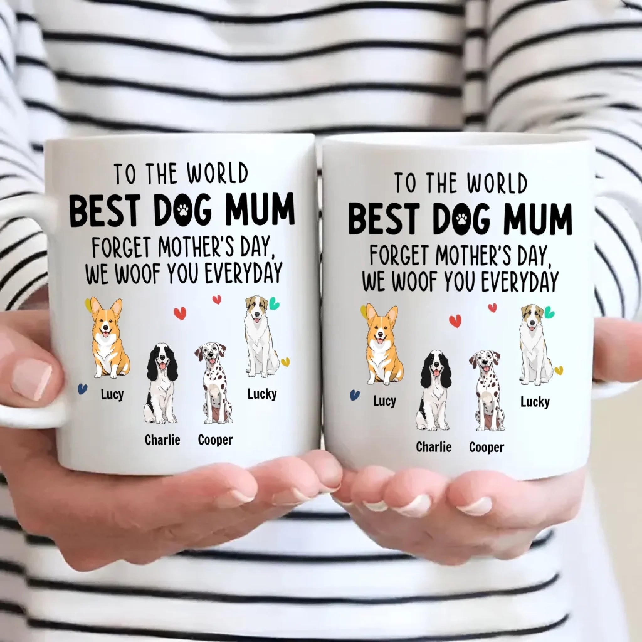 Unforgettable Personalized Mother's Day Mug With Dog - To The World, Best Dog Mum - 89Prints