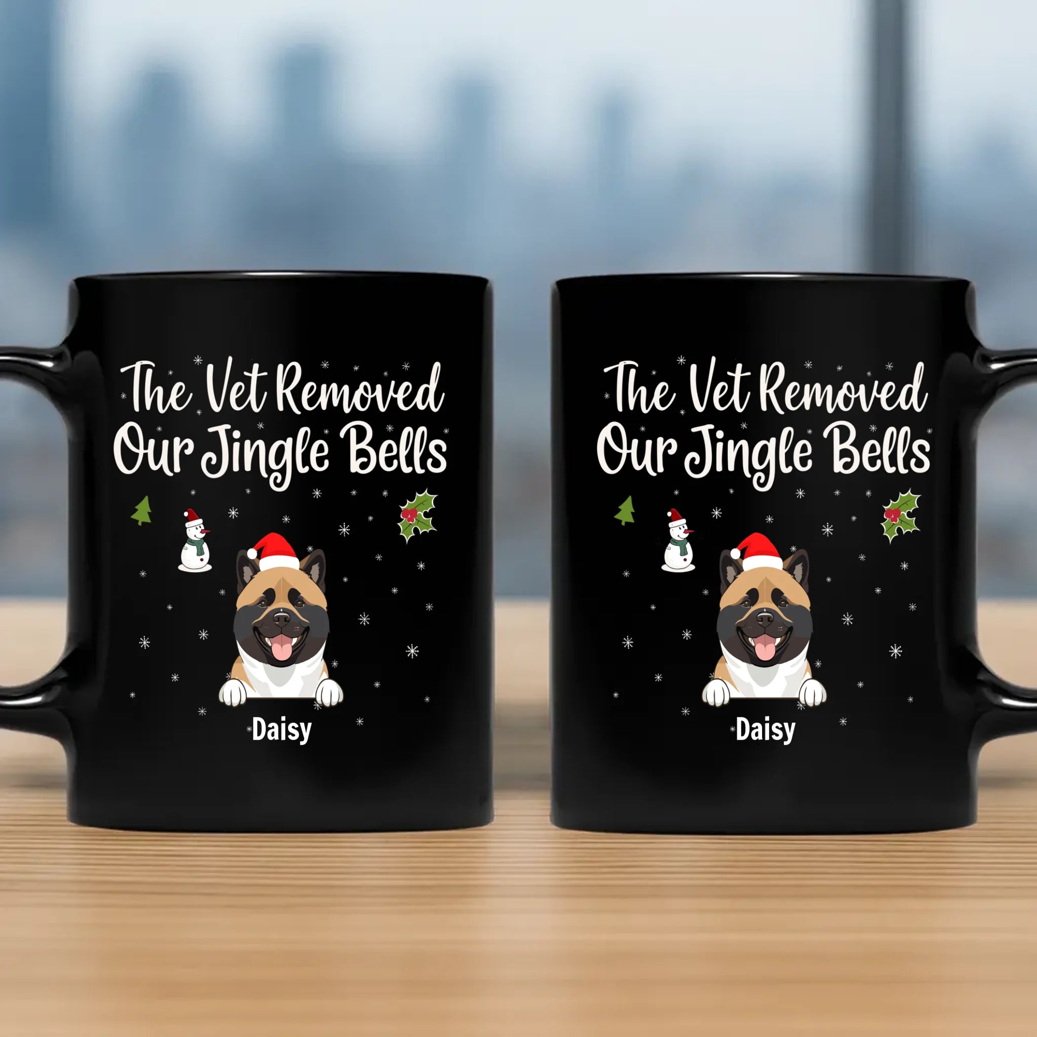 Personalized Dog Clipart Gift - The Vet Removed Our Jingle Bells Mug - 89Prints