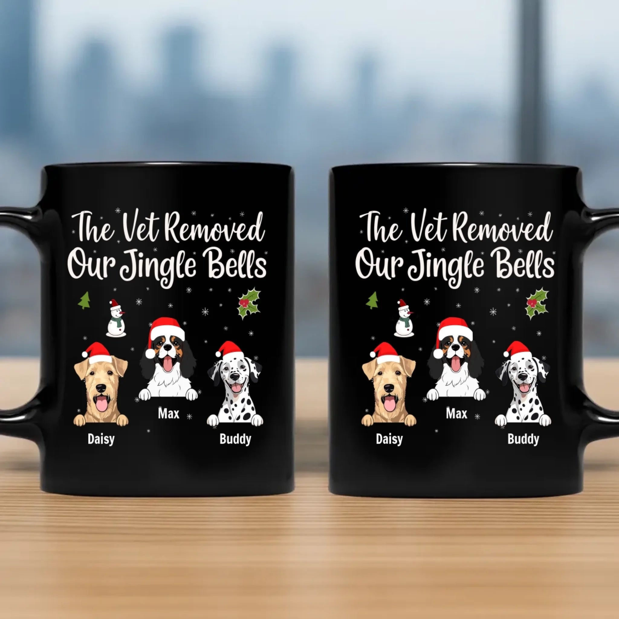 Personalized Dog Clipart Gift - The Vet Removed Our Jingle Bells Mug - 89Prints
