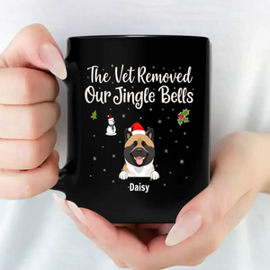 Personalized Dog Clipart Gift - The Vet Removed Our Jingle Bells Mug - 89Prints