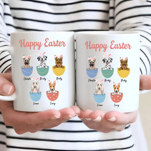 Personalized Happy Easter Dog Mug – Custom Pet Name Bunny Egg Gift - 89Prints