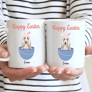Personalized Happy Easter Dog Mug – Custom Pet Name Bunny Egg Gift - 89Prints