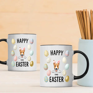 Signature Custom Dog Mug With Easter Eggs - Happy Easter Gift - 89Prints