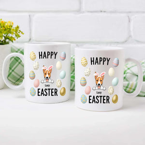 Signature Custom Dog Mug With Easter Eggs - Happy Easter Gift - 89Prints