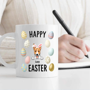 Signature Custom Dog Mug With Easter Eggs - Happy Easter Gift - 89Prints