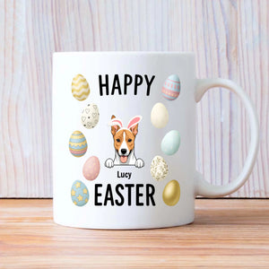 Signature Custom Dog Mug With Easter Eggs - Happy Easter Gift - 89Prints