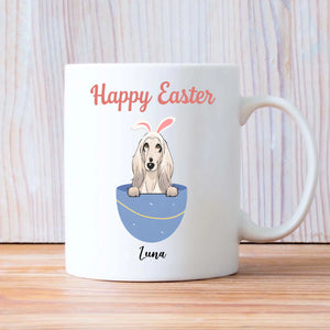 Personalized Happy Easter Dog Mug – Custom Pet Name Bunny Egg Gift - 89Prints