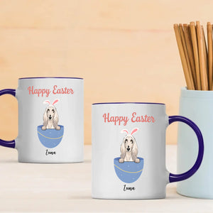 Personalized Happy Easter Dog Mug – Custom Pet Name Bunny Egg Gift - 89Prints