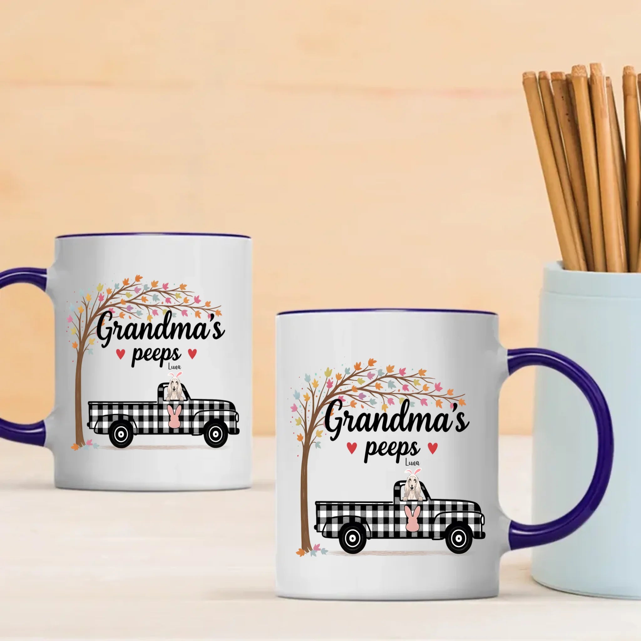 Grandma’s Peeps Mug - Whimsical Personalized Pup Gift - 89Prints