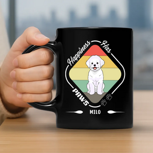 Happiness Has Paws Mug – Thoughtful Personalized Dog Gift - 89Prints