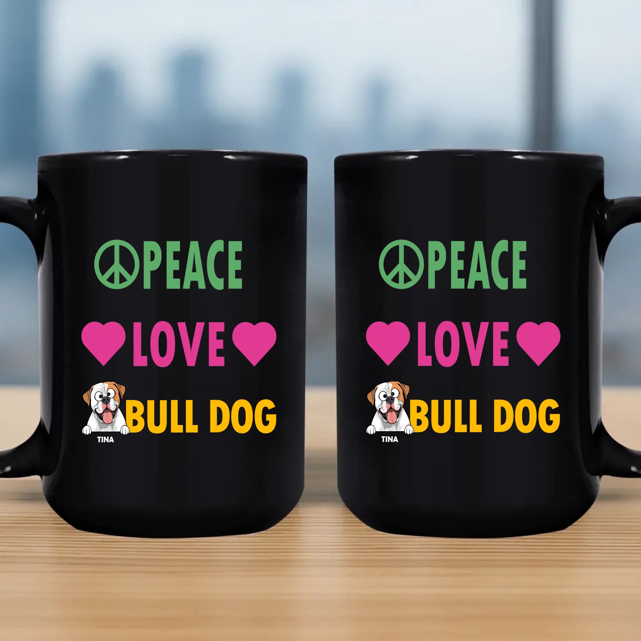 Peace Love Bulldog Mug - Thoughtful Custom Gift For Dog Lovers - 89Prints
