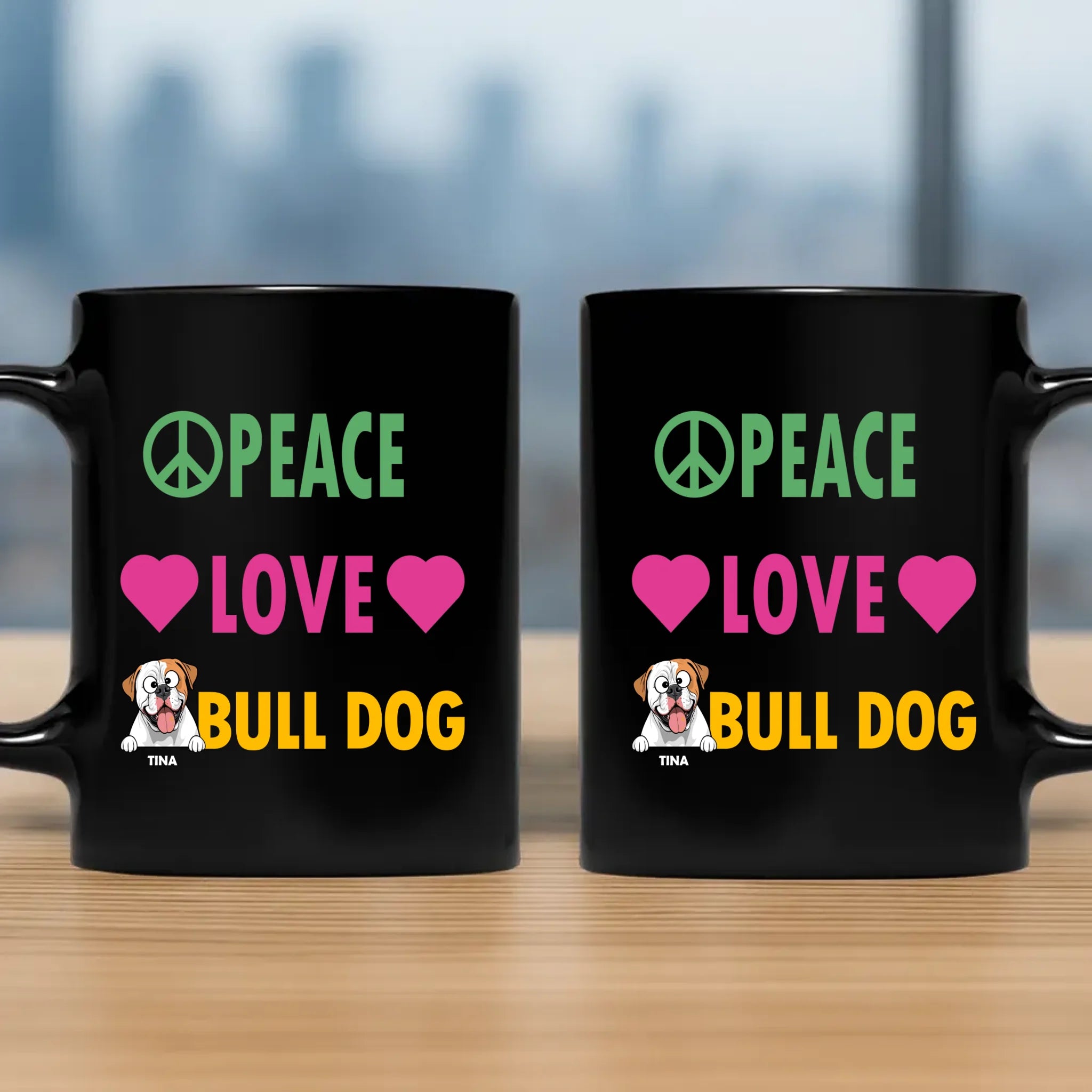 Peace Love Bulldog Mug - Thoughtful Custom Gift For Dog Lovers - 89Prints