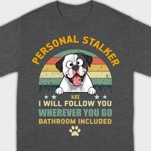 Custom American Bulldog Basic Tee - Personal Stalker Dog Personalized T-Shirts - 89Prints