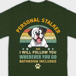 Custom American Bulldog Basic Tee - Personal Stalker Dog Personalized T-Shirts - 89Prints