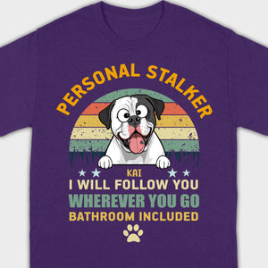 Custom American Bulldog Basic Tee - Personal Stalker Dog Personalized T-Shirts - 89Prints