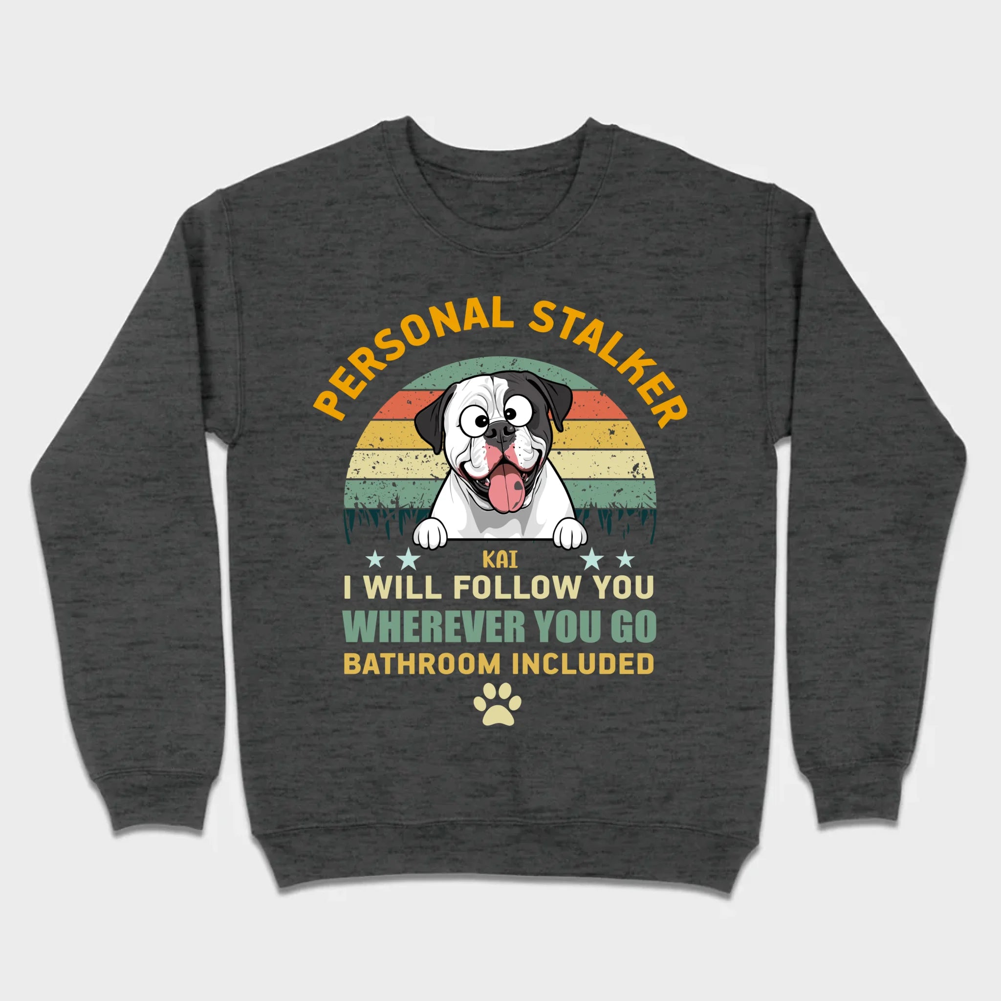 Custom American Bulldog Basic Tee - Personal Stalker Dog Personalized T-Shirts - 89Prints
