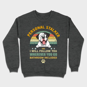 Custom American Bulldog Basic Tee - Personal Stalker Dog Personalized T-Shirts - 89Prints