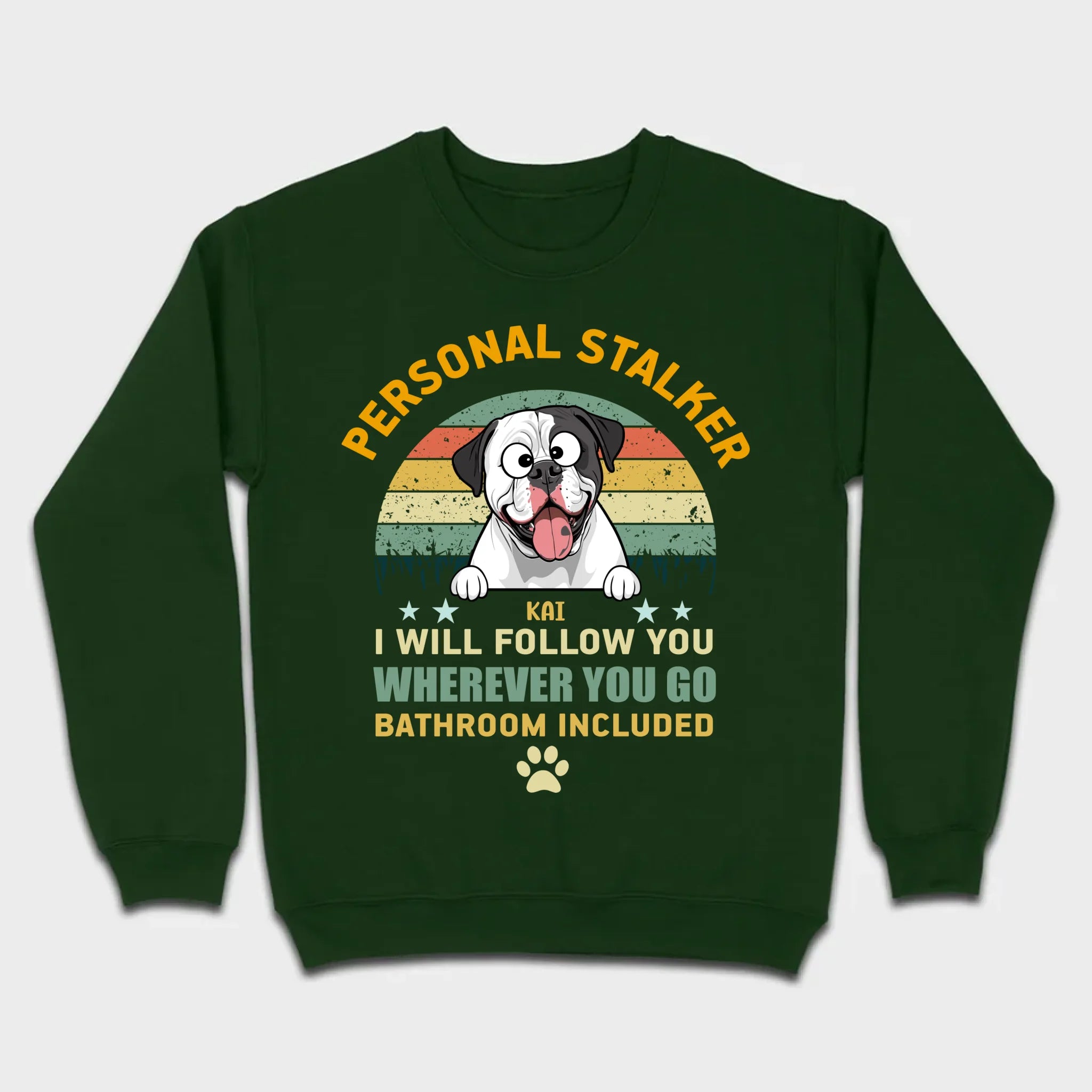 Custom American Bulldog Basic Tee - Personal Stalker Dog Personalized T-Shirts - 89Prints