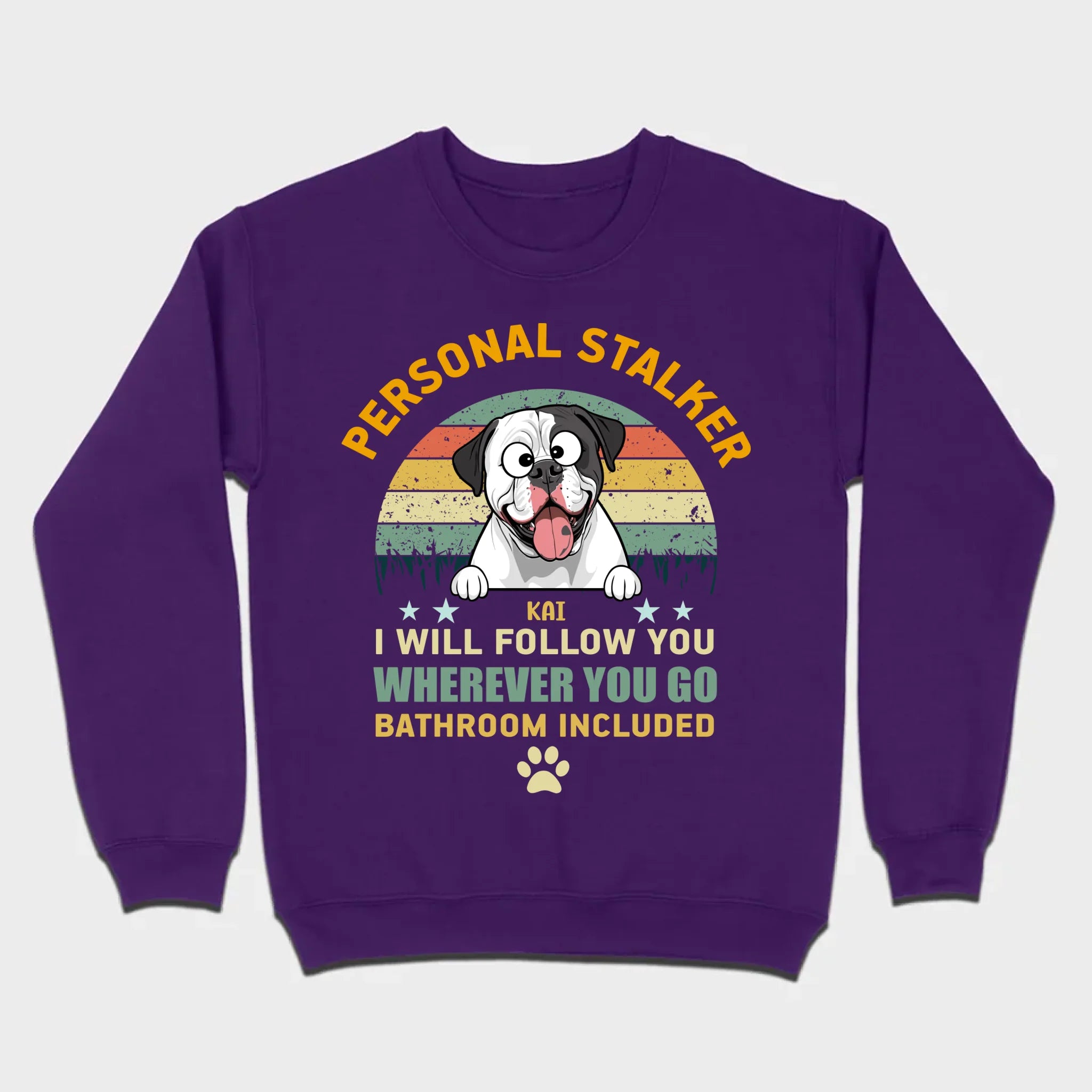Custom American Bulldog Basic Tee - Personal Stalker Dog Personalized T-Shirts - 89Prints