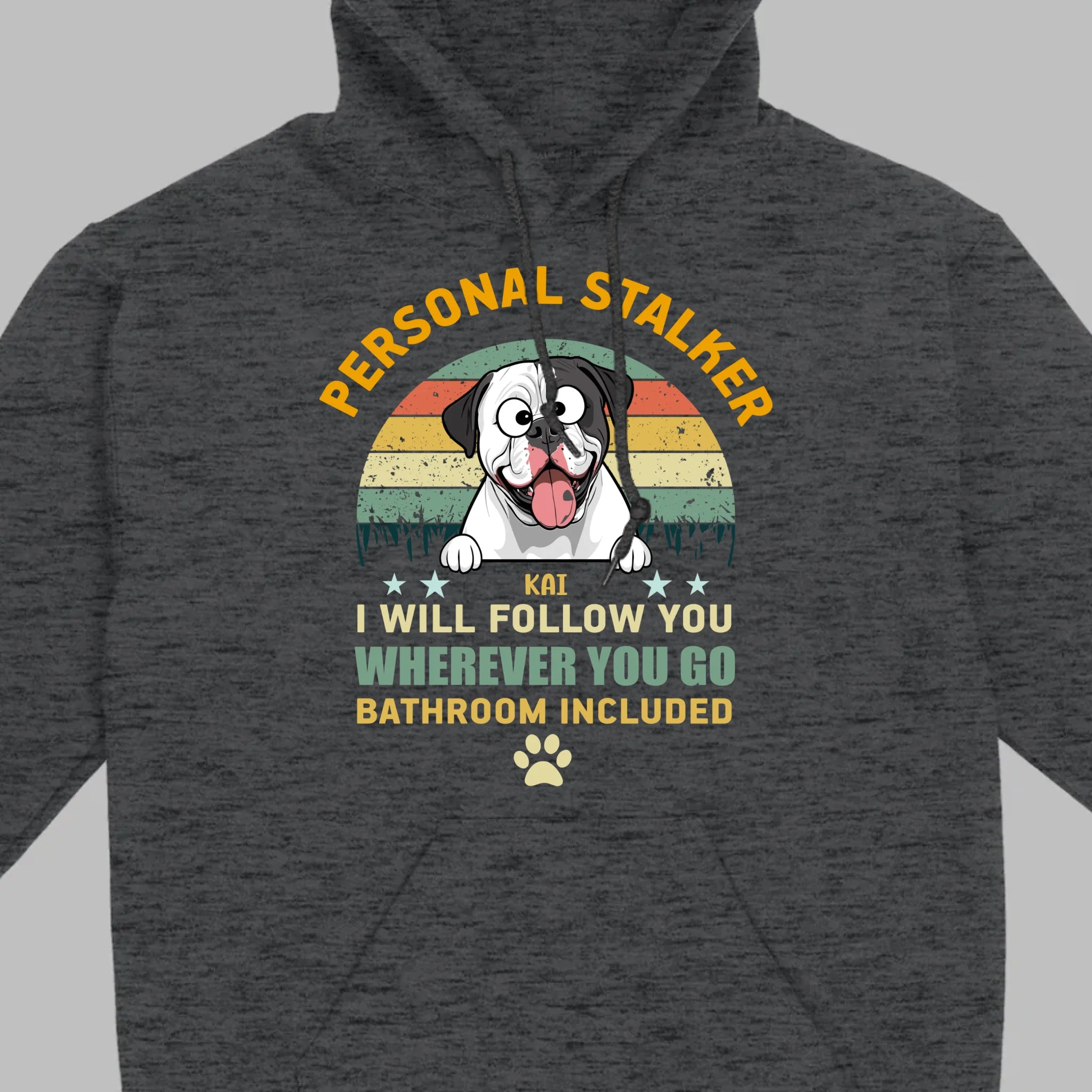 Custom American Bulldog Basic Tee - Personal Stalker Dog Personalized T-Shirts - 89Prints