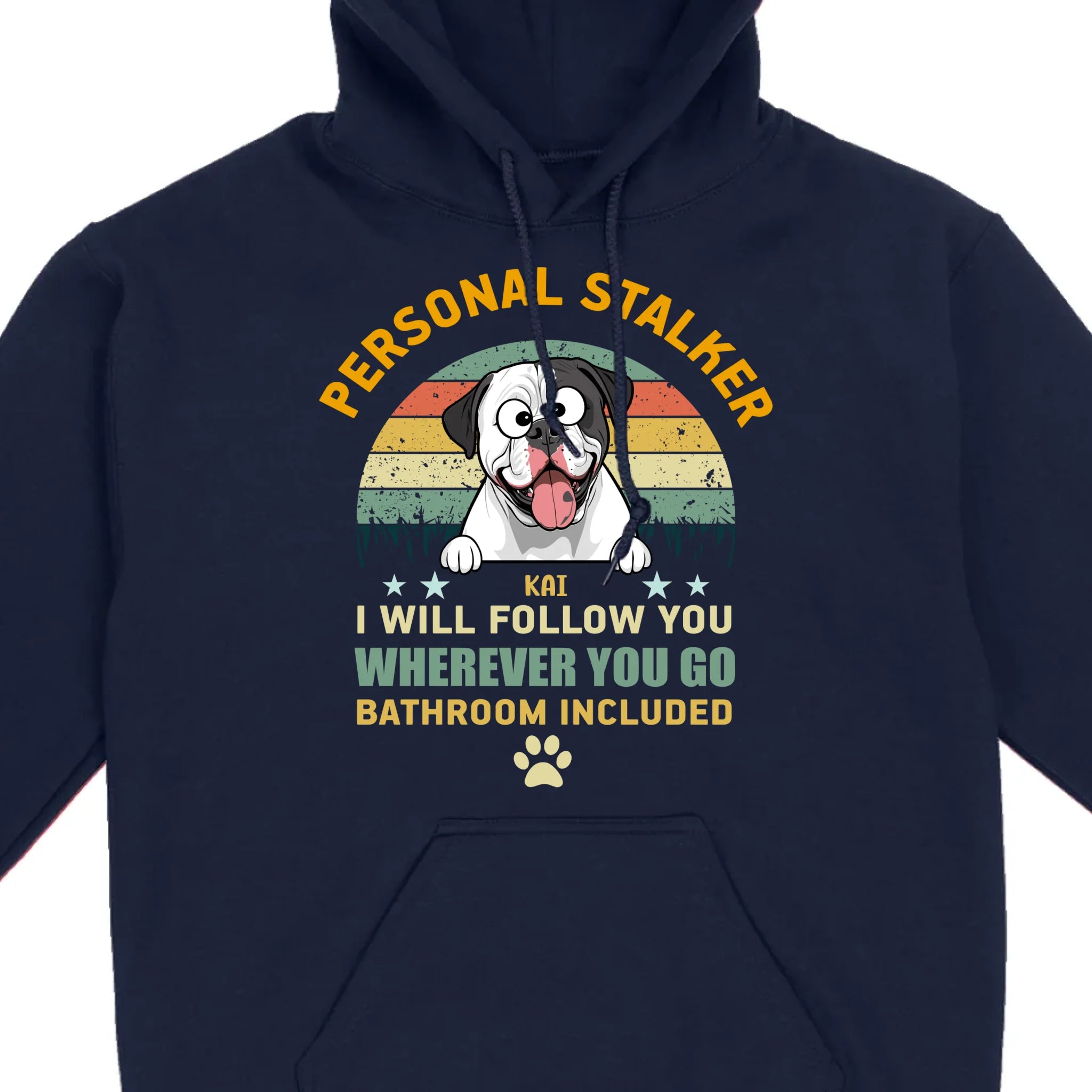 Custom American Bulldog Basic Tee - Personal Stalker Dog Personalized T-Shirts - 89Prints