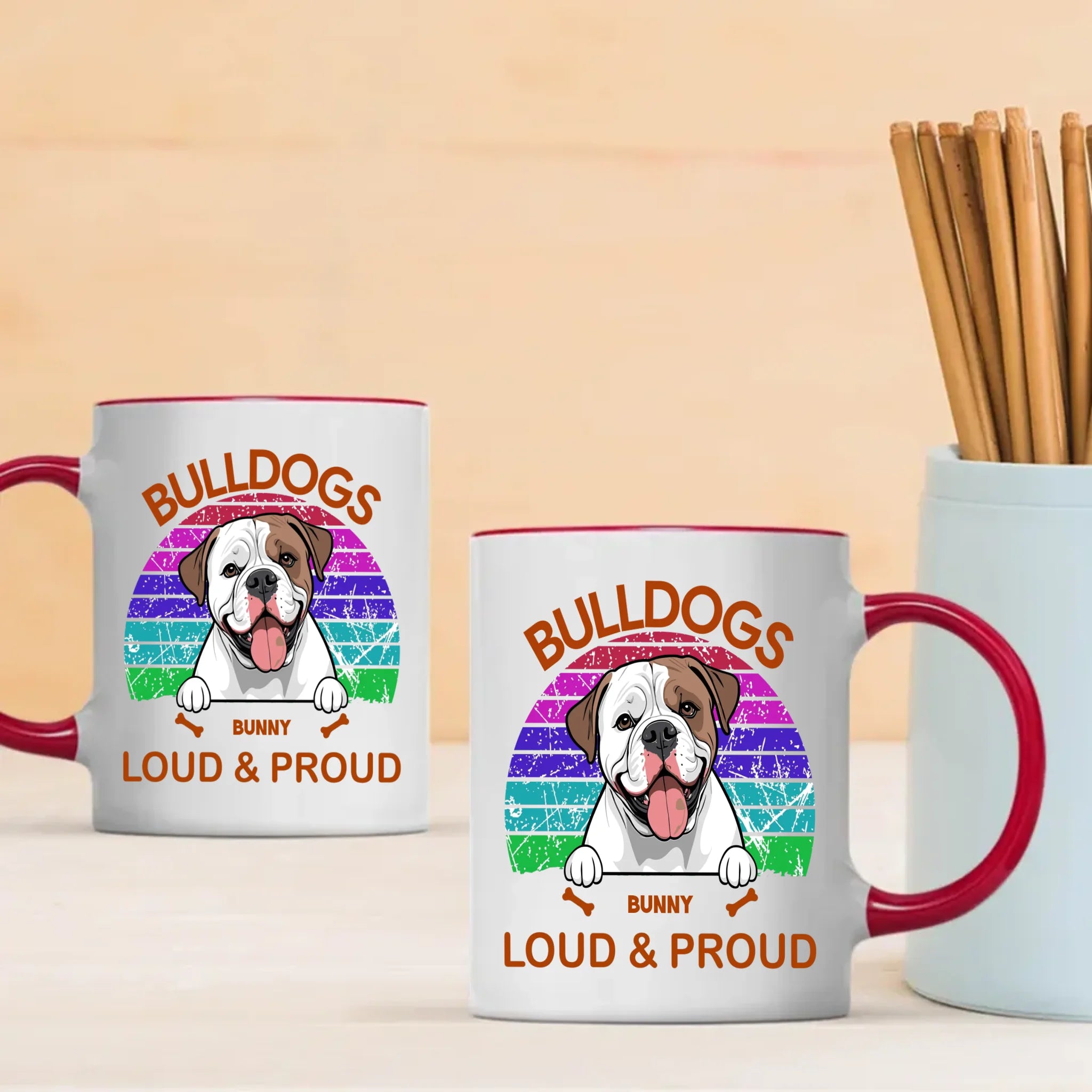Bulldogs Loud & Proud Mug - Tailored Dog-Themed Gift - 89Prints