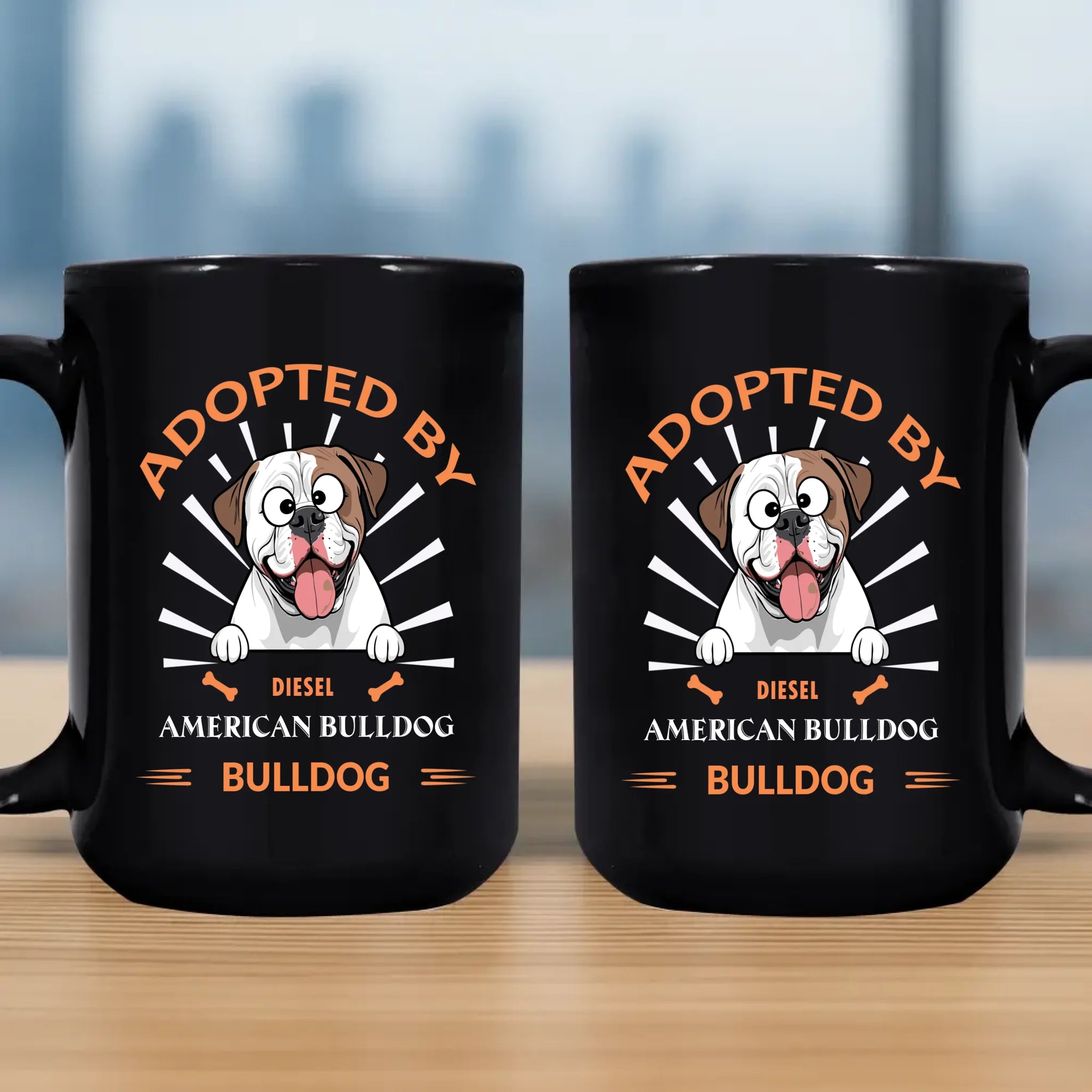 Adopted By A Bulldog - Sentimental Personalized Dog Mug - 89Prints