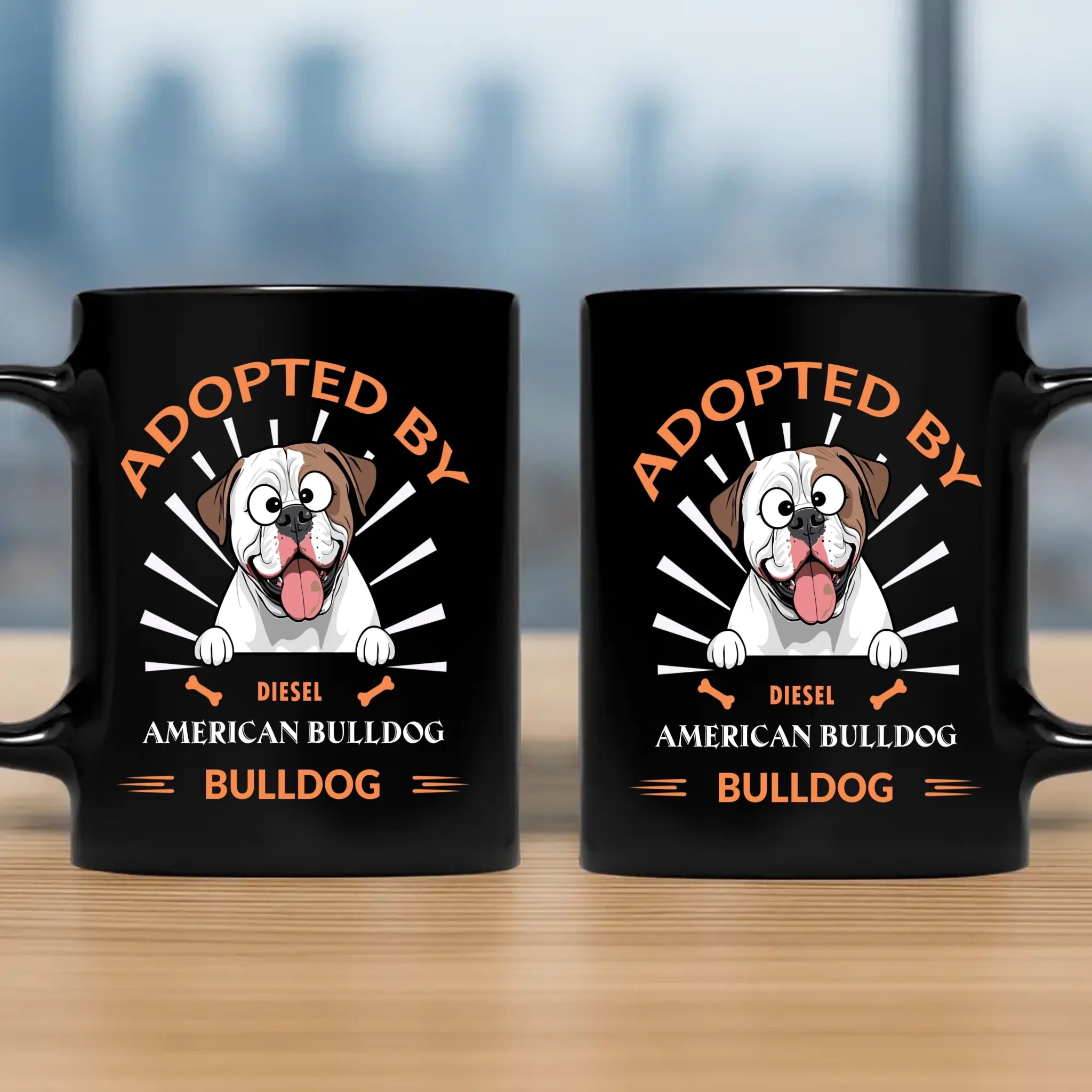 Adopted By A Bulldog - Sentimental Personalized Dog Mug - 89Prints