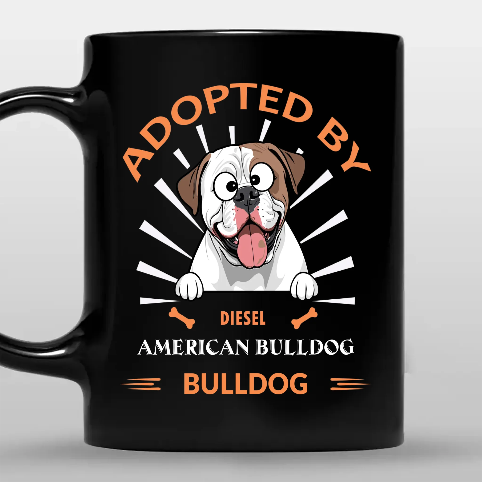 Adopted By A Bulldog - Sentimental Personalized Dog Mug - 89Prints