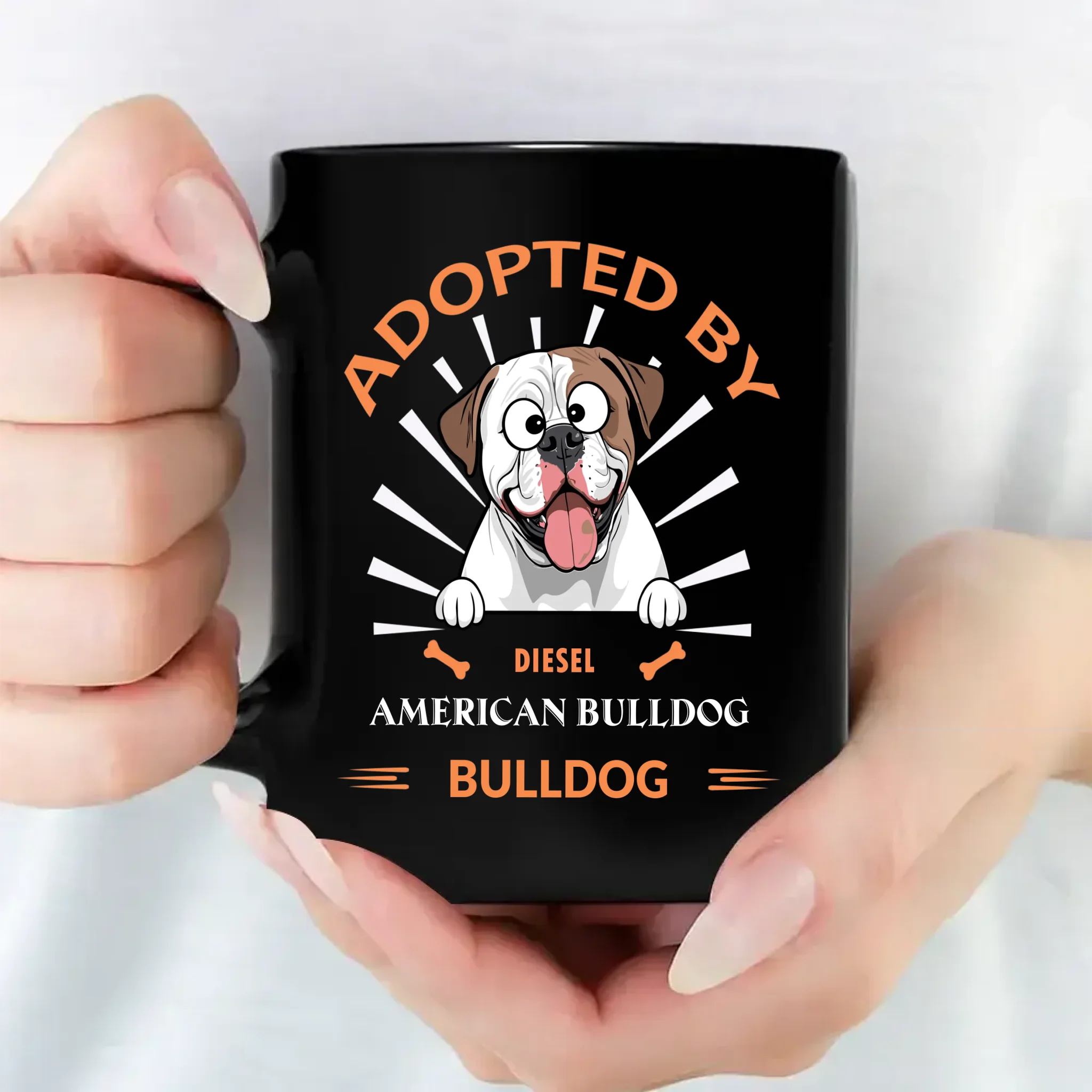 Adopted By A Bulldog - Sentimental Personalized Dog Mug - 89Prints